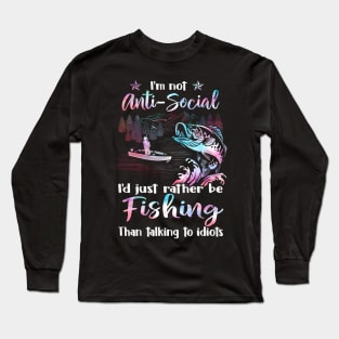 I'd Rather Be Fishing Fisherman Long Sleeve T-Shirt